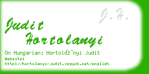 judit hortolanyi business card